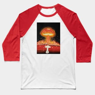 Destroying Angel - Mushroom Cloud Fungi Art Baseball T-Shirt